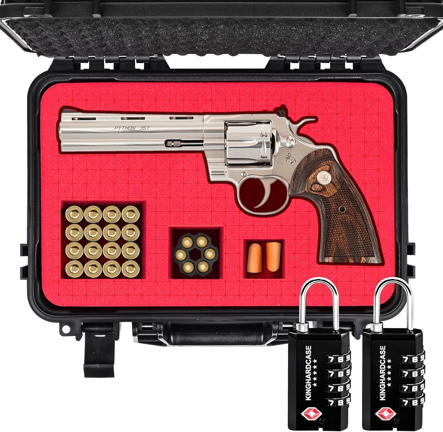TSA Lockable Hard Revolver Case with 2 TSA Locks