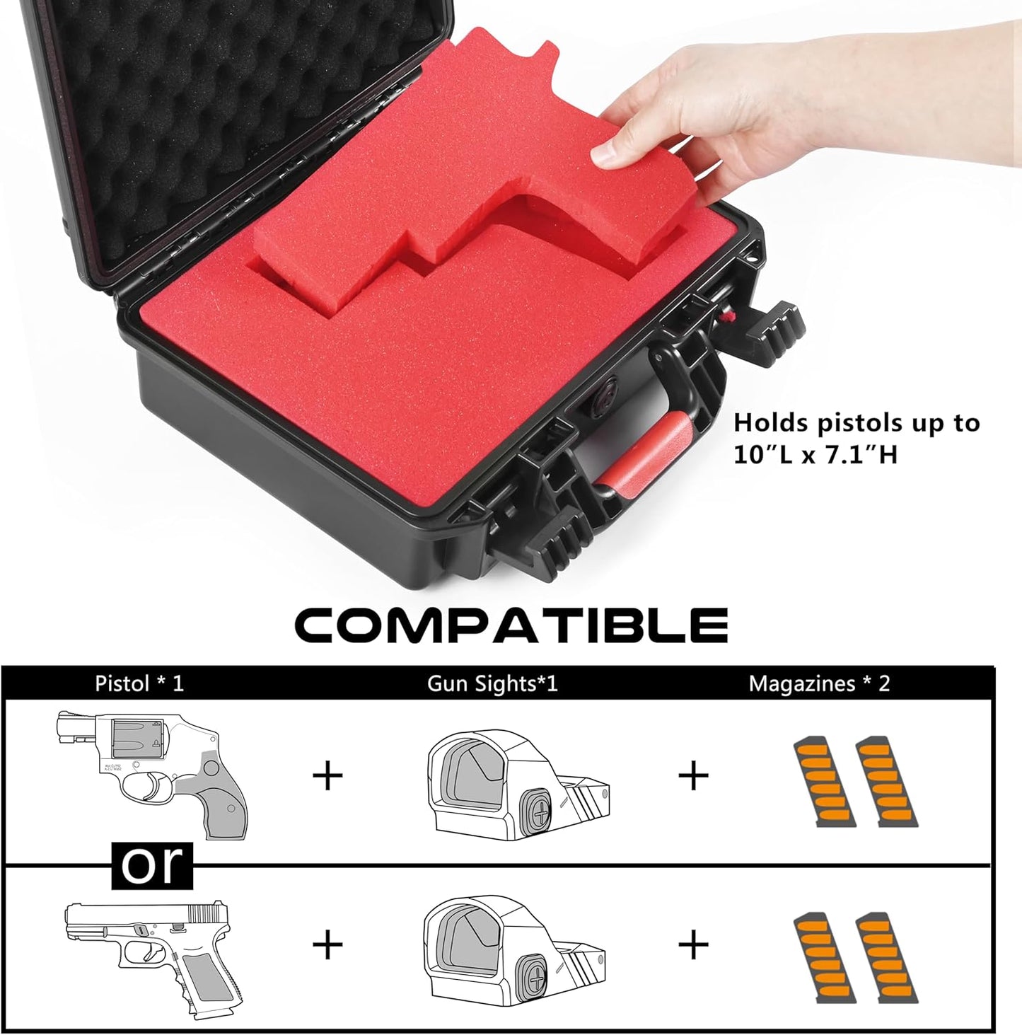 DIY Waterproof & Shockproof Lockable 9mm Gun Case