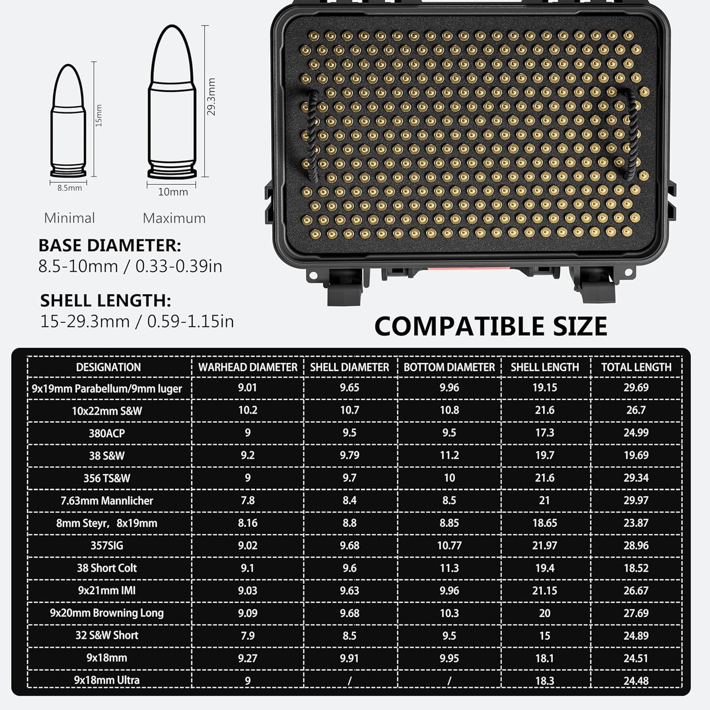 600-700 Round 9mm Ammo Storage Case