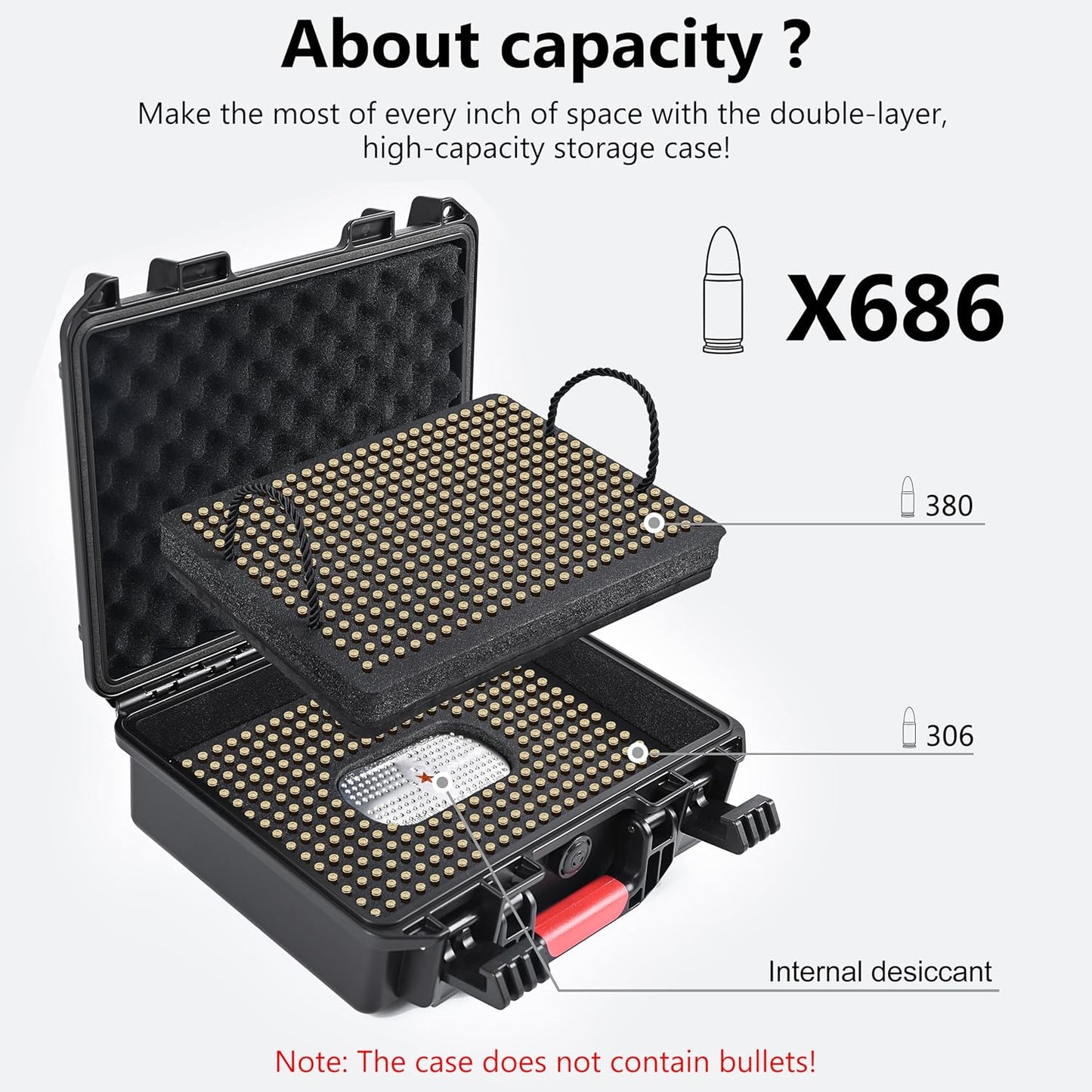 680 Rounds 22LR Ammo Storage Case with Dessicant