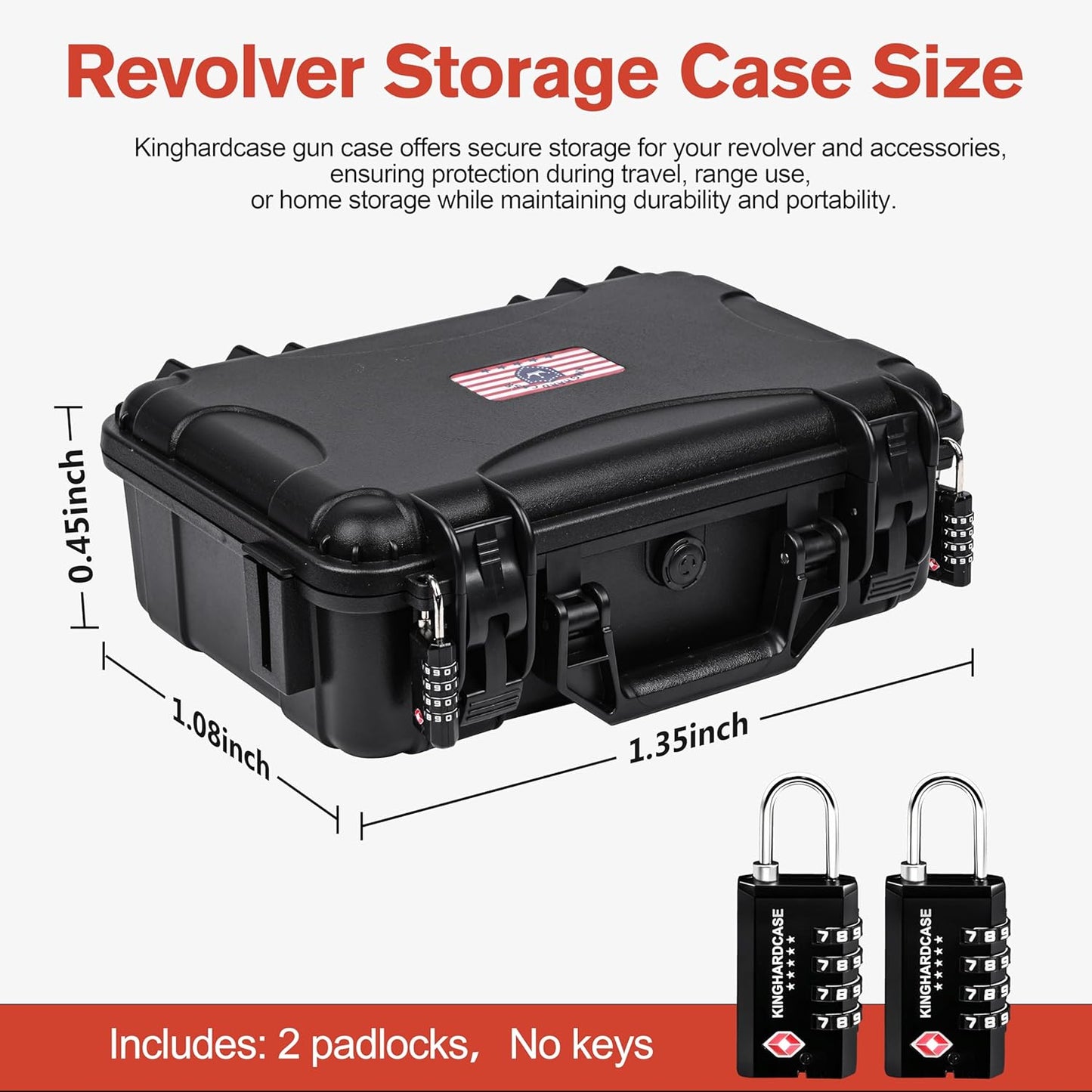 TSA Lockable Hard Revolver Case with 2 TSA Locks
