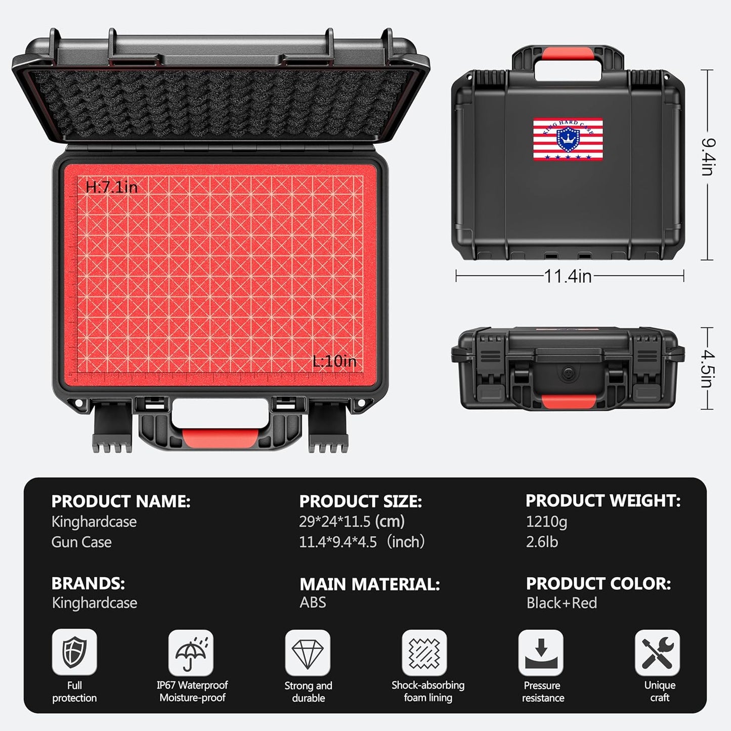 DIY Waterproof & Shockproof Lockable 9mm Gun Case