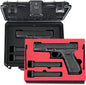 2 TSA Pistol Case Lockable Handgun Case for Glock, TSA Gun Case for G17/G19/G20/G21/G22/G23/G31/G32/G37/G38/G43/G45, Waterproof Gun Case with Foam, Pistol Case for Transport & Storage