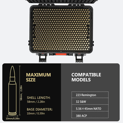 Waterproof Ammo Case - 600 Round Bullet Locking Storage Box