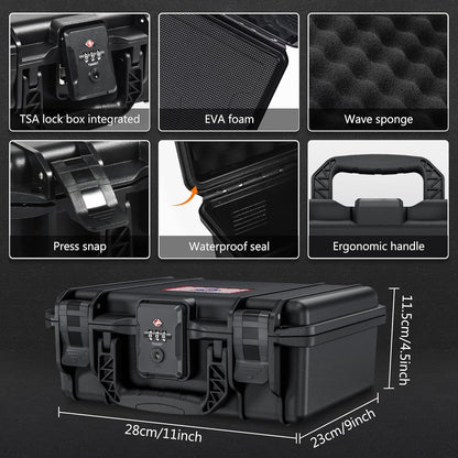 TSA Approved Firearm Travel Case for Beretta 92FS/M9/92A1/96A1, Waterproof Lockable Gun Cases for Handguns, Hard Pistol Case for 9mm Beretta Gun Storage & Transport