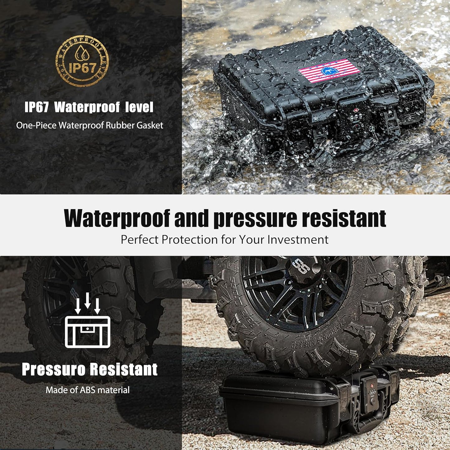 TSA Combination Lockable Gun Case for Smith & Wesson, Water & Shock Proof Pistol Case Hard Shell Case for S&W M&P 9 M2.0, Smith & Wesson M&P 9 Shield EZ/Shield Plus, M&P 9 M2.0 5"