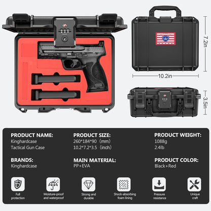 TSA Combination Lockable Gun Case for Smith & Wesson, Water & Shock Proof Pistol Case Hard Shell Case for S&W M&P 9 M2.0, Smith & Wesson M&P 9 Shield EZ/Shield Plus, M&P 9 M2.0 5"