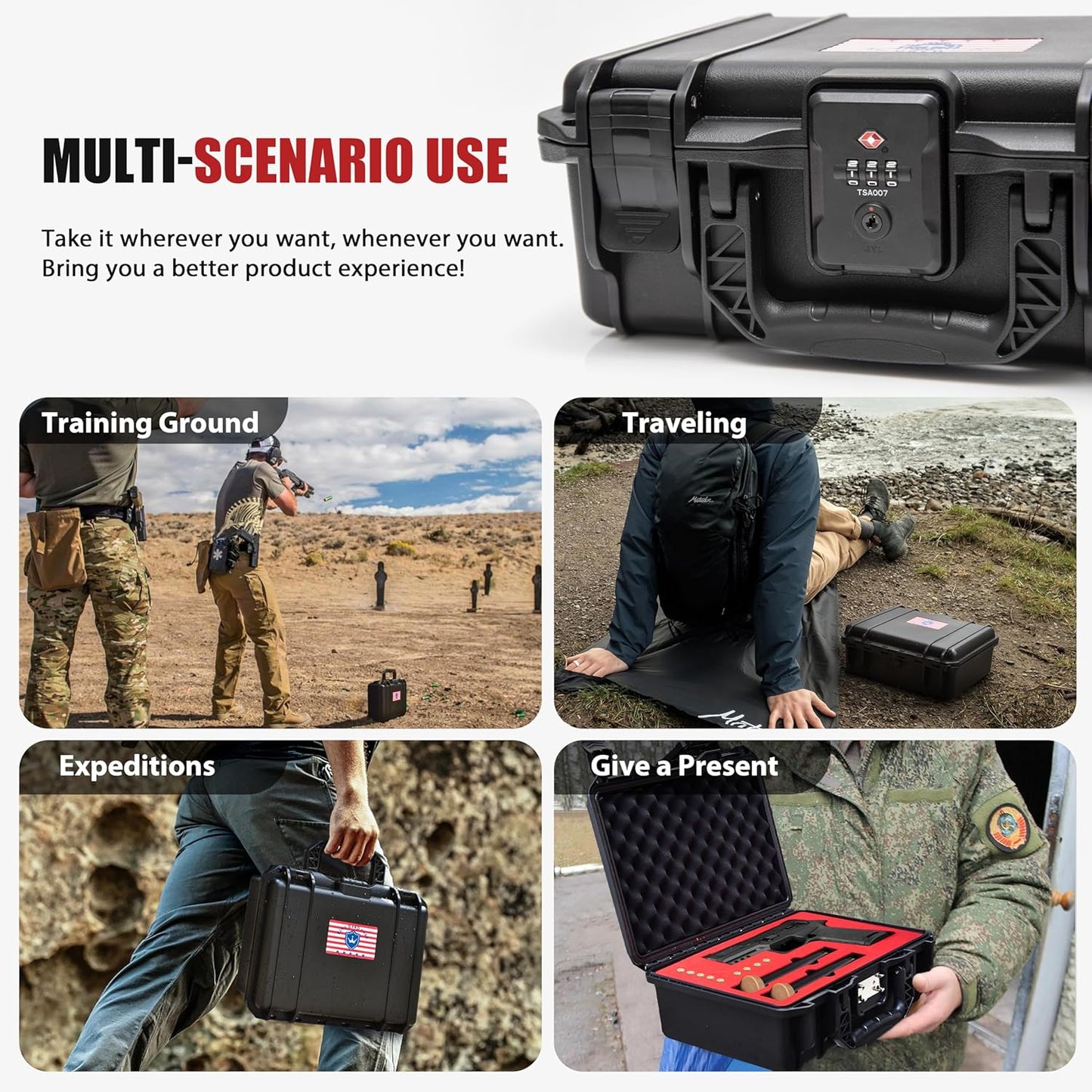 Gun Case for SIG SAUER P322/P365, Waterproof & Lockable Hard Pistol Case with Pre-Cut Foam, TSA Approved Firearm Travel Case, Handgun Case Not for Optics