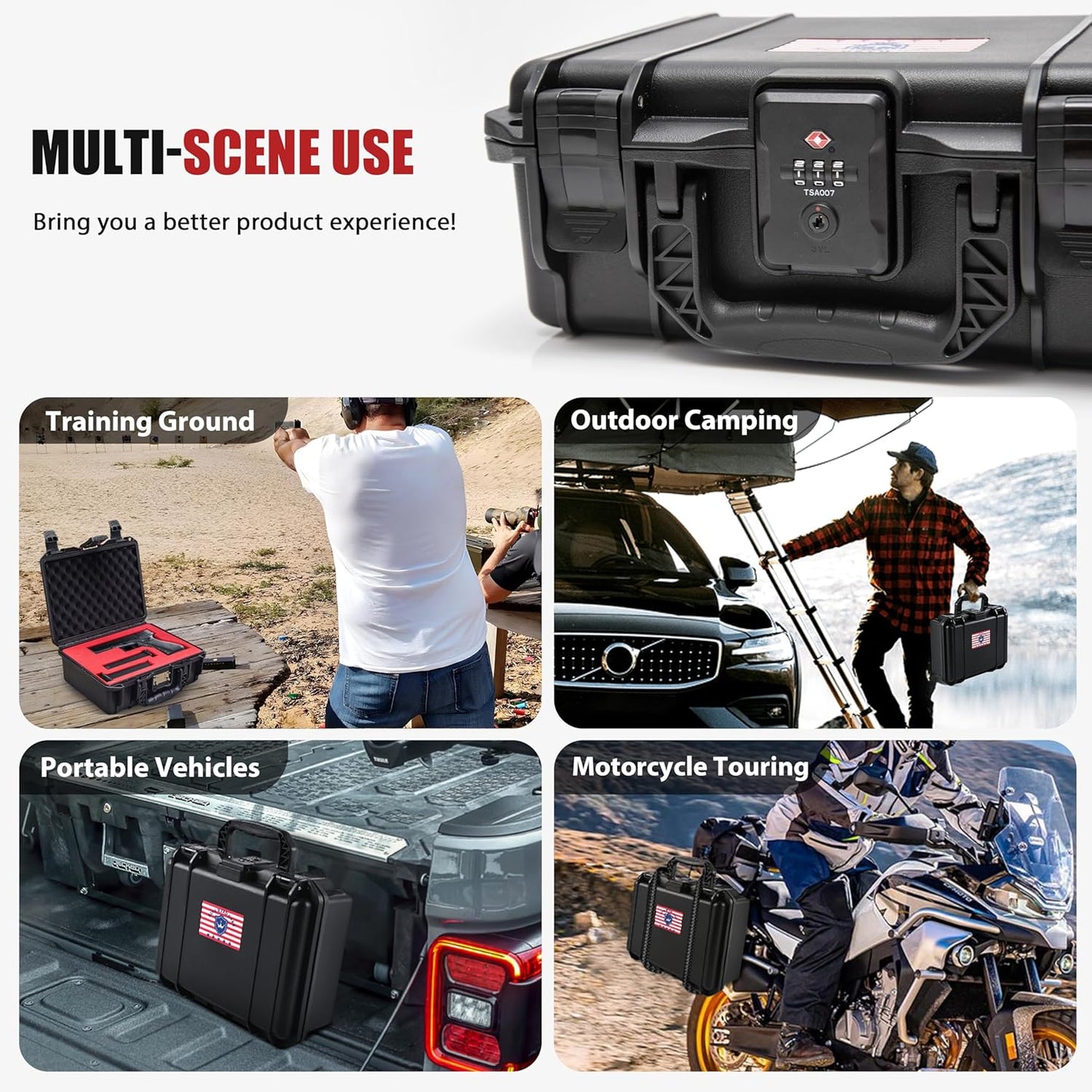 TSA Gun Case for Handgun, TSA Approved Firearm Travel Case, Waterproof & Shock Proof Lockable handgun case, 10.6”*8.8”*4” Inches 9mm Pistol Case Hard Shell
