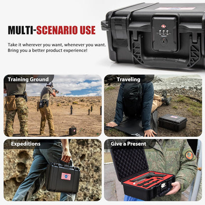 TSA Combination Lockable Gun Case for Smith & Wesson, Water & Shock Proof Pistol Case Hard Shell Case for S&W M&P 9 M2.0, Smith & Wesson M&P 9 Shield EZ/Shield Plus, M&P 9 M2.0 5"